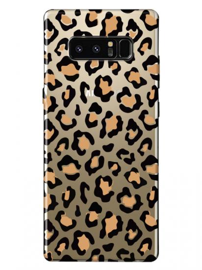 Samsung Note 8 Leopar Desenli Şeffaf Telefon Kılıfı