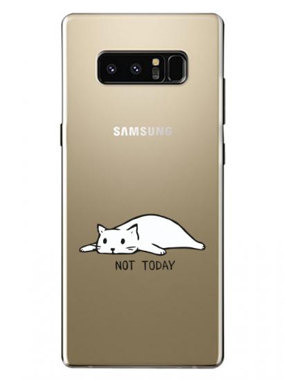 Samsung Note 8 Not Today Kedi Şeffaf Telefon Kılıfı