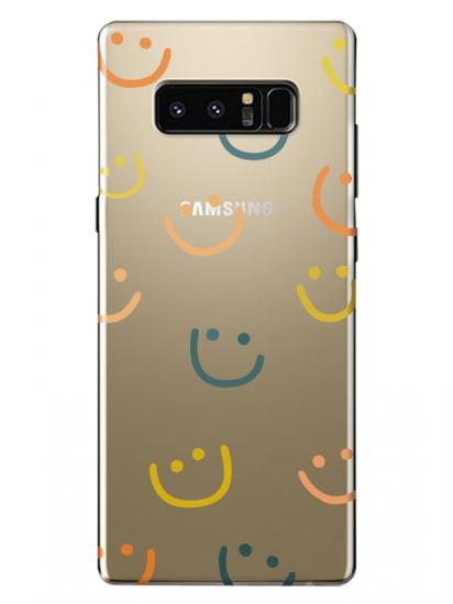 Samsung Note 8 Emoji Gülen Yüz Şeffaf Telefon Kılıfı