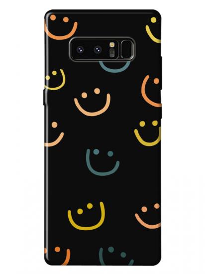 Samsung Note 8 Emoji Gülen Yüz Siyah Telefon Kılıfı