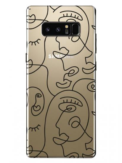 Samsung Note 8 Face Art Şeffaf Telefon Kılıfı