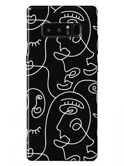 Samsung Note 8 Face Art Siyah Telefon Kılıfı