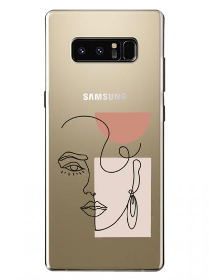 Samsung Note 8 Women Art Şeffaf Telefon Kılıfı