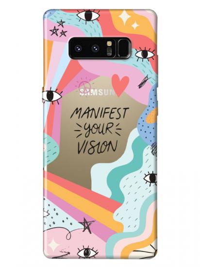 Samsung Note 8 Manifest Your Vision Şeffaf Telefon Kılıfı