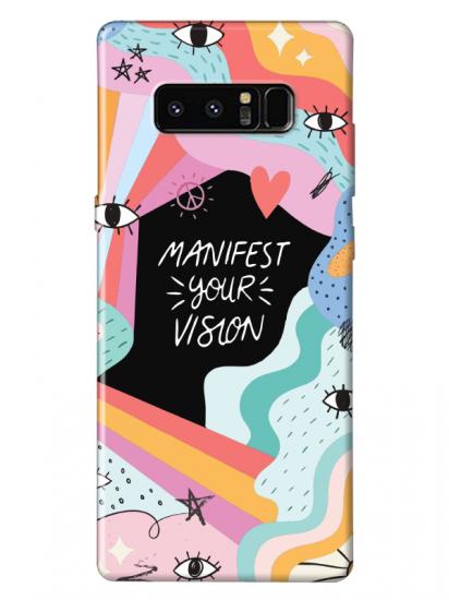 Samsung Note 8 Manifest Your Vision Siyah Telefon Kılıfı