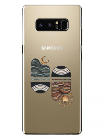 Samsung Note 8 Sunset Wave Şeffaf Telefon Kılıfı