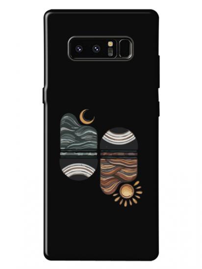 Samsung Note 8 Sunset Wave Siyah Telefon Kılıfı