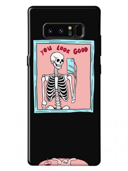 Samsung Note 8 You Look Good İskelet Siyah Telefon Kılıfı