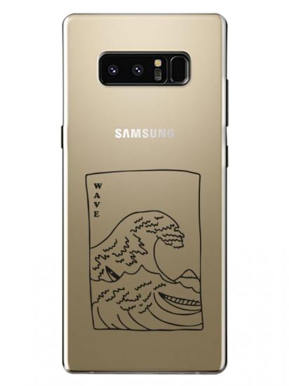 Samsung Note 8 Kanagawa Wave Şeffaf Telefon Kılıfı