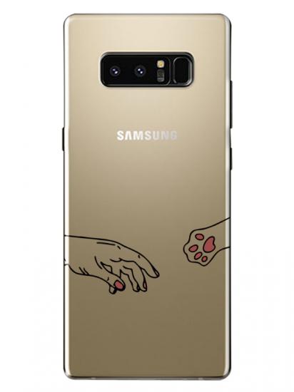 Samsung Note 8 Hand And Paw Şeffaf Telefon Kılıfı