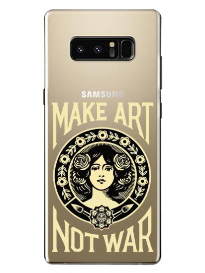 Samsung Note 8 Make Art Not War Şeffaf Telefon Kılıfı