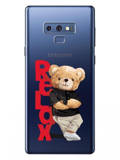 Samsung Note 9 Teddy Bear Relax Şeffaf Telefon Kılıfı