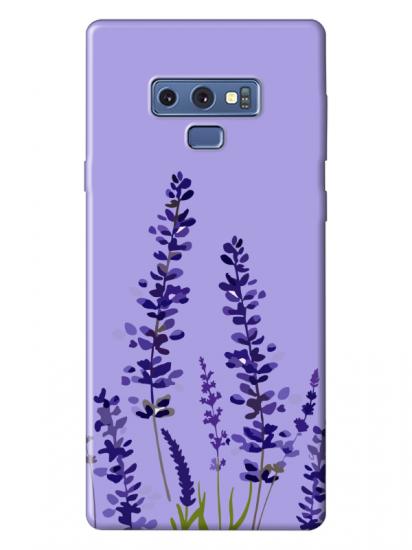 Samsung Note 9 Lavanta Desenli Lila Telefon Kılıfı