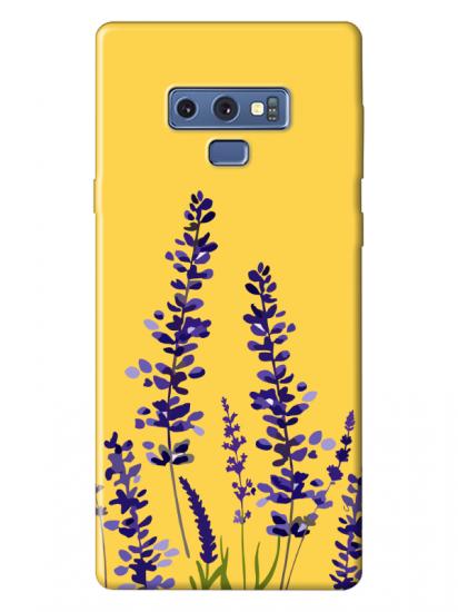 Samsung Note 9 Lavanta Desenli Sarı Telefon Kılıfı