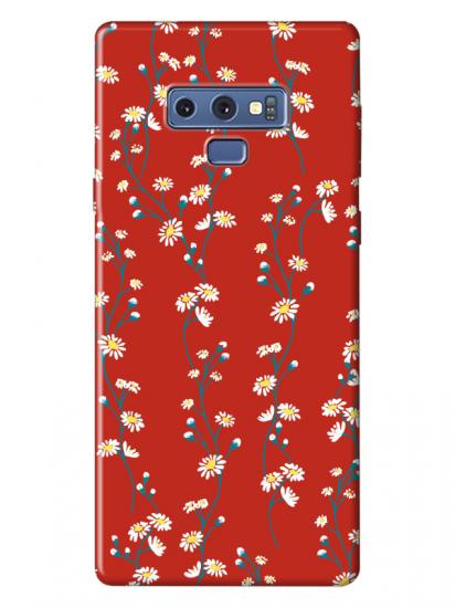 Samsung Note 9 Papatya Sarmaşığı Kırmızı Telefon Kılıfı