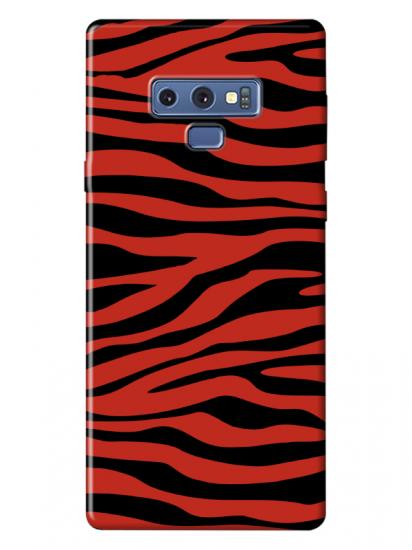 Samsung Note 9 Zebra Desen Kırmızı Telefon Kılıfı