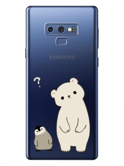 Samsung Note 9 Penguen Ve Ayıcık Şeffaf Telefon Kılıfı