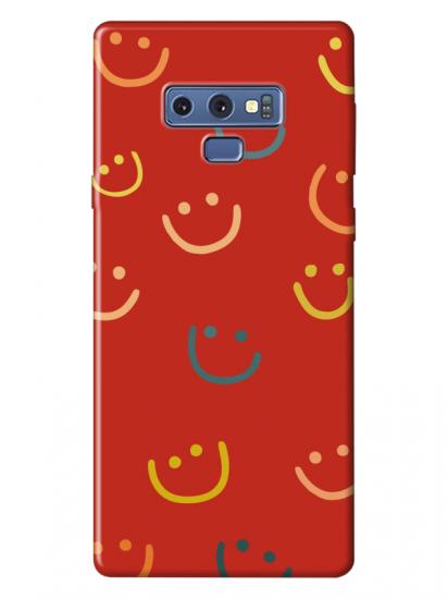 Samsung Note 9 Emoji Gülen Yüz Kırmızı Telefon Kılıfı