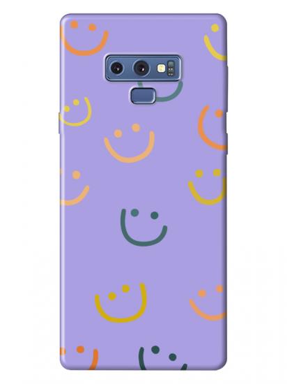 Samsung Note 9 Emoji Gülen Yüz Lila Telefon Kılıfı