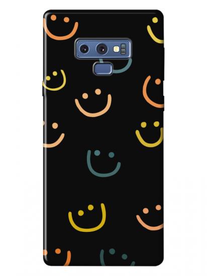 Samsung Note 9 Emoji Gülen Yüz Siyah Telefon Kılıfı