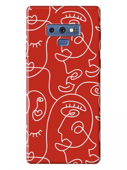 Samsung Note 9 Face Art Kırmızı Telefon Kılıfı