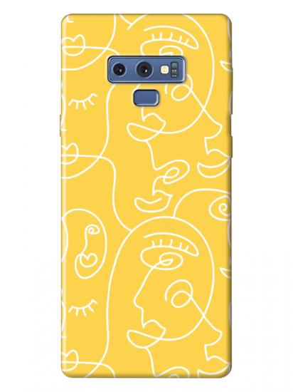 Samsung Note 9 Face Art Sarı Telefon Kılıfı