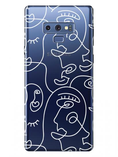 Samsung Note 9 Face Art Şeffaf Telefon Kılıfı