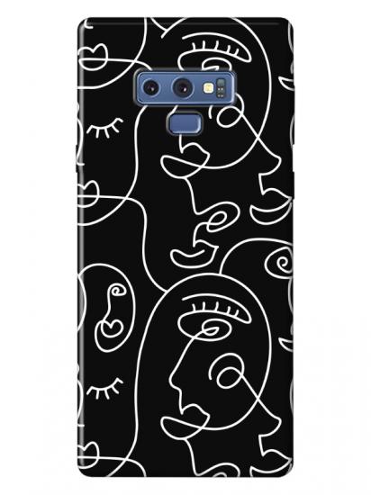 Samsung Note 9 Face Art Siyah Telefon Kılıfı