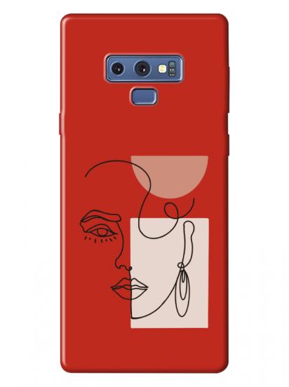 Samsung Note 9 Women Art Kırmızı Telefon Kılıfı