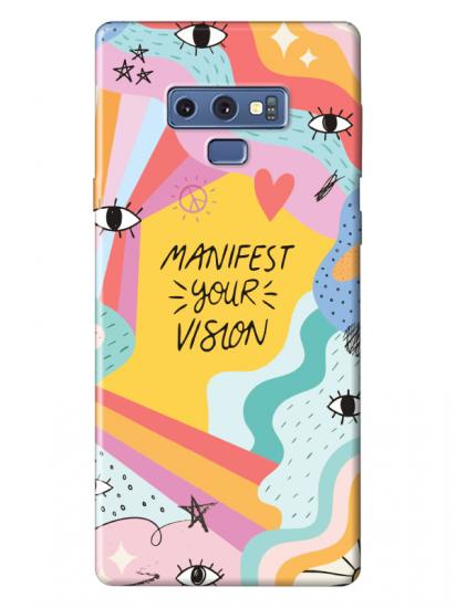 Samsung Note 9 Manifest Your Vision Sarı Telefon Kılıfı