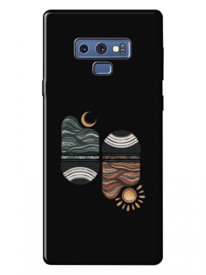 Samsung Note 9 Sunset Wave Siyah Telefon Kılıfı