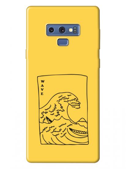 Samsung Note 9 Kanagawa Wave Sarı Telefon Kılıfı