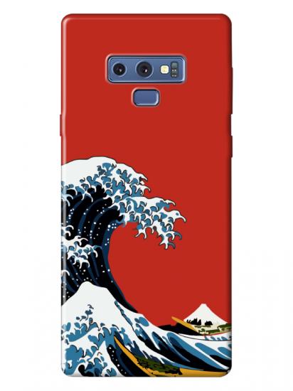 Samsung Note 9 Kanagawa Kırmızı Telefon Kılıfı