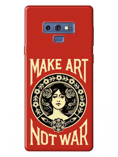 Samsung Note 9 Make Art Not War Kırmızı Telefon Kılıfı