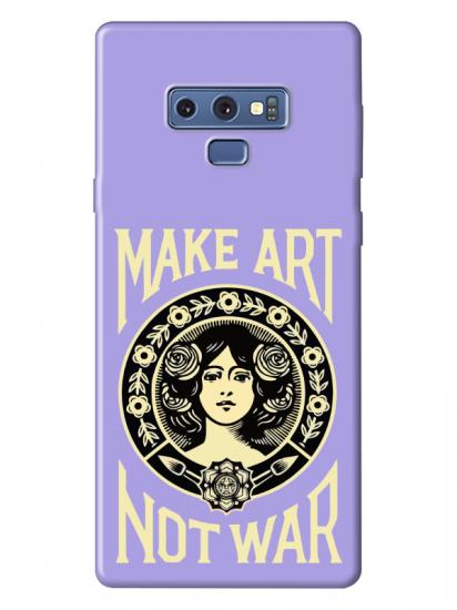 Samsung Note 9 Make Art Not War Lila Telefon Kılıfı