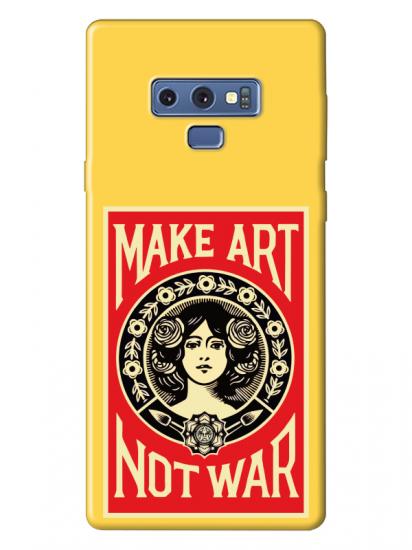 Samsung Note 9 Make Art Not War Sarı Telefon Kılıfı