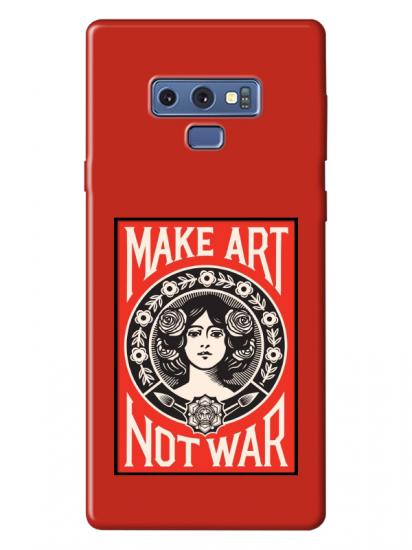 Samsung Note 9 Make Art Not War Kırmızı Telefon Kılıfı