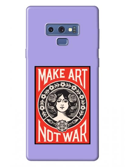 Samsung Note 9 Make Art Not War Lila Telefon Kılıfı