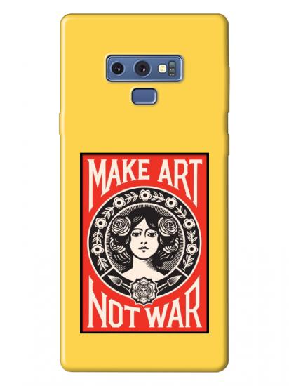 Samsung Note 9 Make Art Not War Sarı Telefon Kılıfı