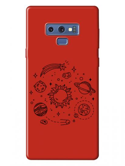 Samsung Note 9 Gezegen Kırmızı Telefon Kılıfı