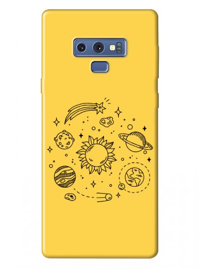 Samsung Note 9 Gezegen Sarı Telefon Kılıfı