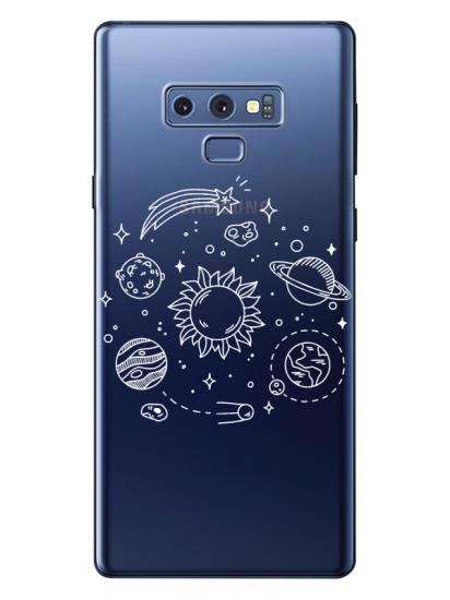 Samsung Note 9 Gezegen Şeffaf Telefon Kılıfı