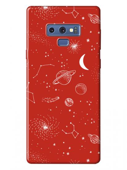 Samsung Note 9 Gezegenler Kırmızı Telefon Kılıfı