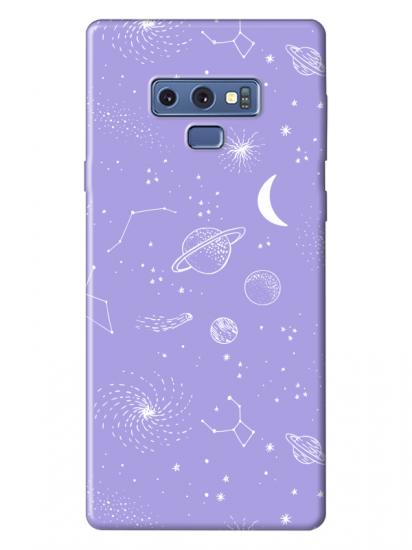 Samsung Note 9 Gezegenler Lila Telefon Kılıfı