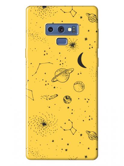 Samsung Note 9 Gezegenler Sarı Telefon Kılıfı