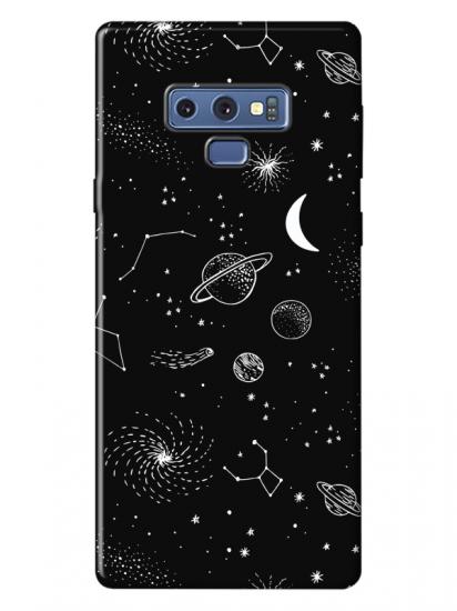 Samsung Note 9 Gezegenler Siyah Telefon Kılıfı