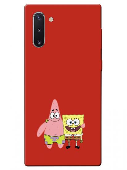 Samsung Note 10 Sünger Bob Ve Patrickstar Kırmızı Telefon Kılıfı