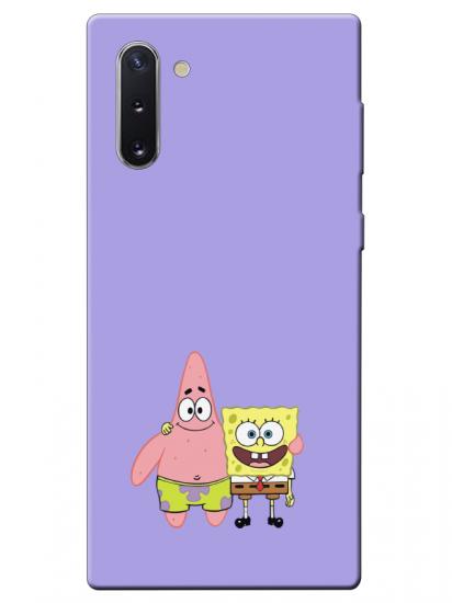 Samsung Note 10 Sünger Bob Ve Patrickstar Lila Telefon Kılıfı