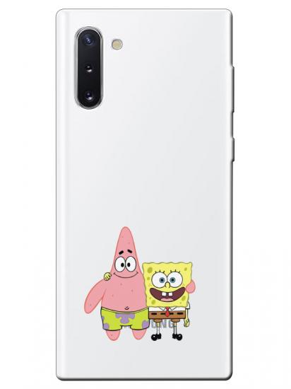 Samsung Note 10 Sünger Bob Ve Patrickstar Şeffaf Telefon Kılıfı