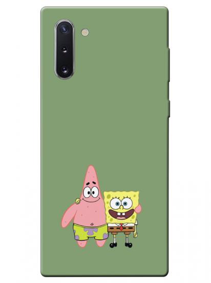 Samsung Note 10 Sünger Bob Ve Patrickstar Yeşil Telefon Kılıfı